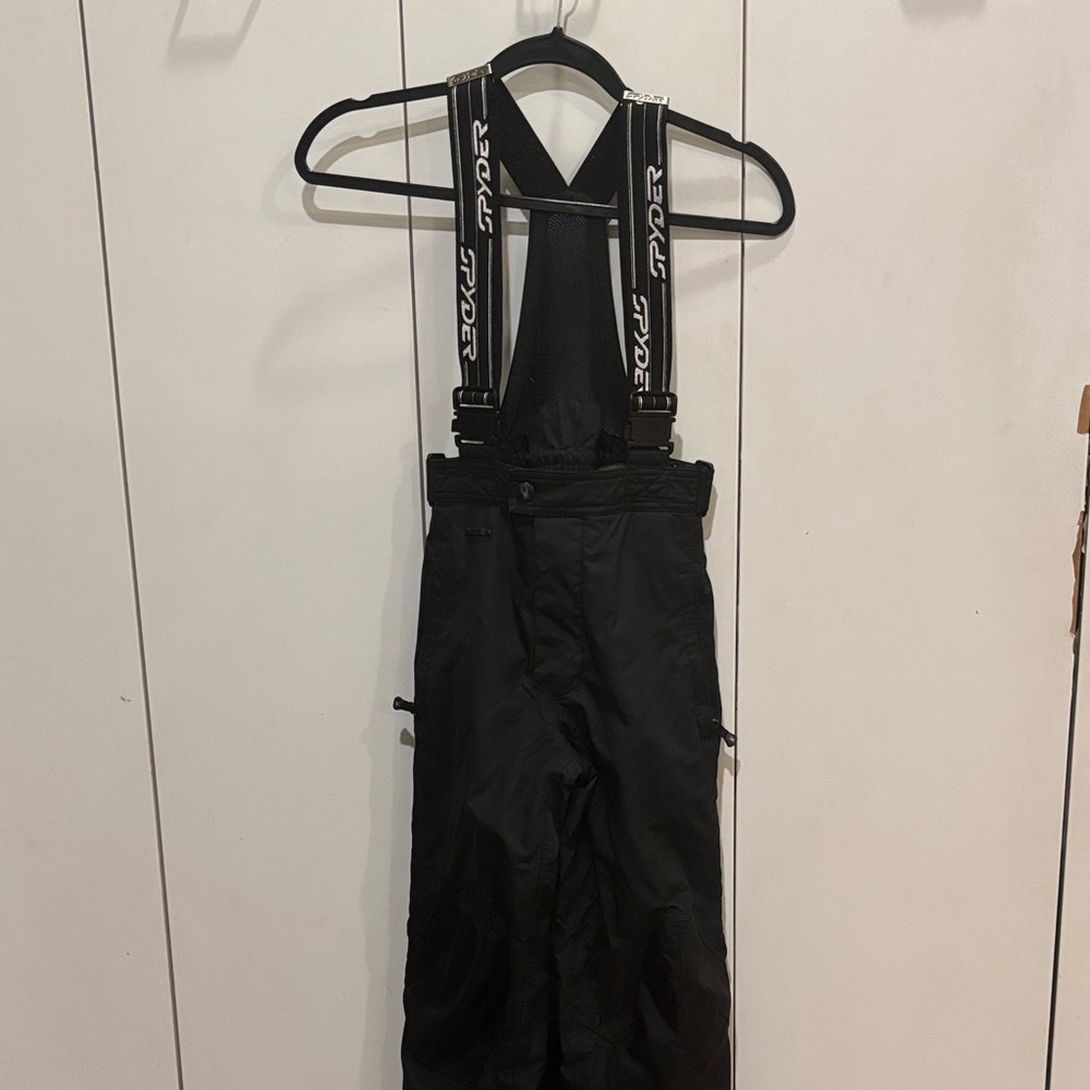 Spyder Black Ski Bib with full zipper legs - Size 12